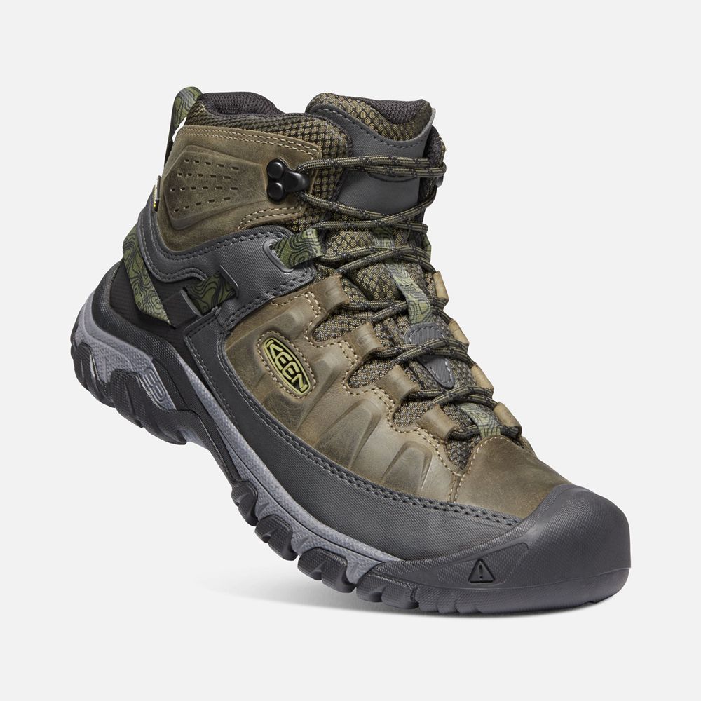 Botas de Seguridad Keen Mexico Verde Oliva/Negros - Hombre Targhee Iii Waterproof Mid - HL8310426